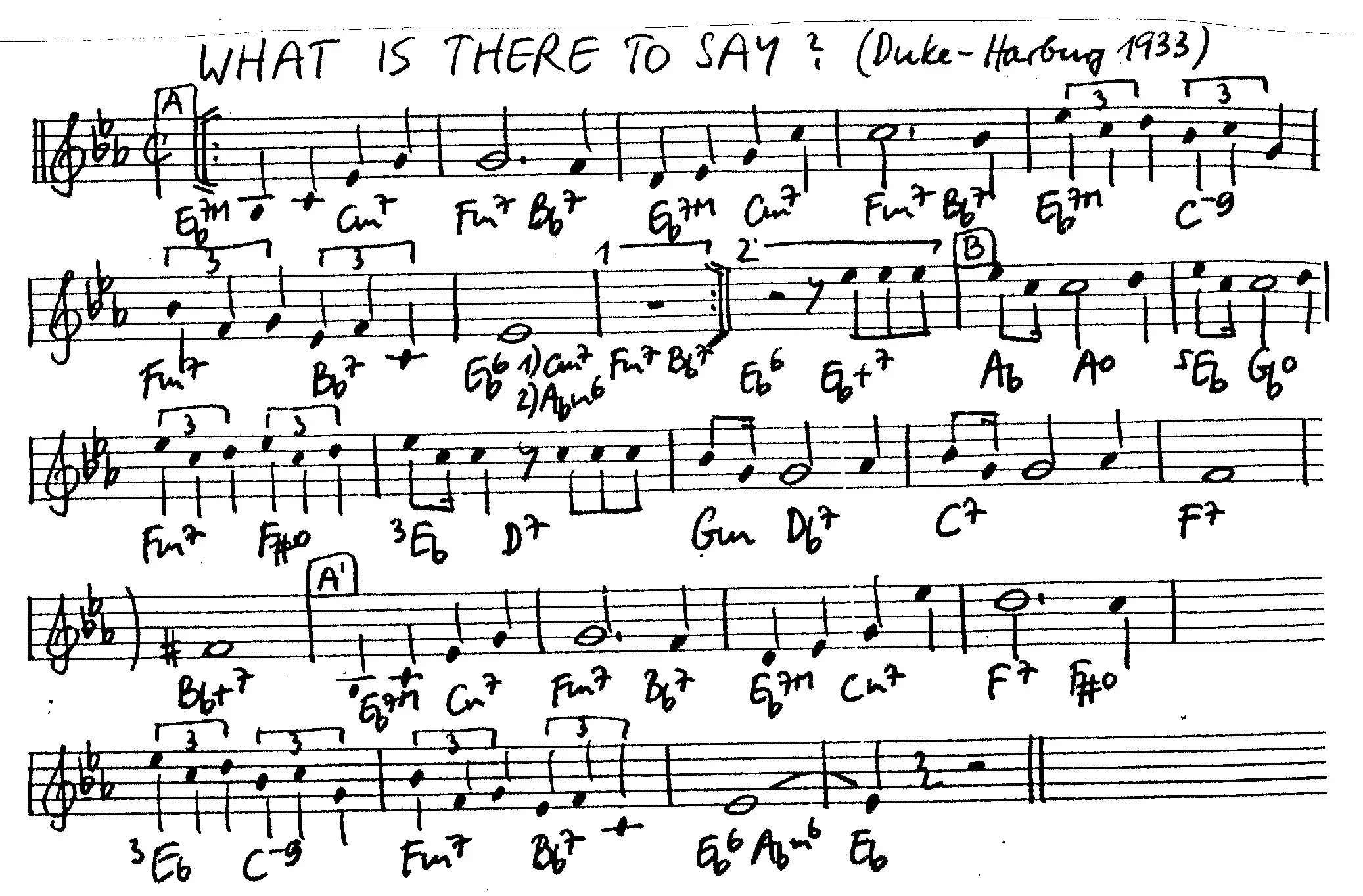 what is there to say free jazz leadsheet - Courtesy of the Jungle Jazz Band